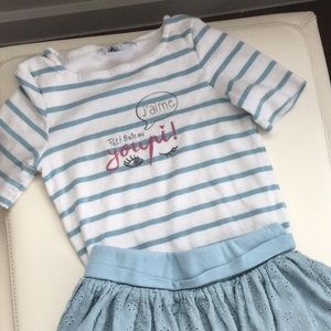 Petit Bateau Girls Size Skirt (5) and Shirt (4)